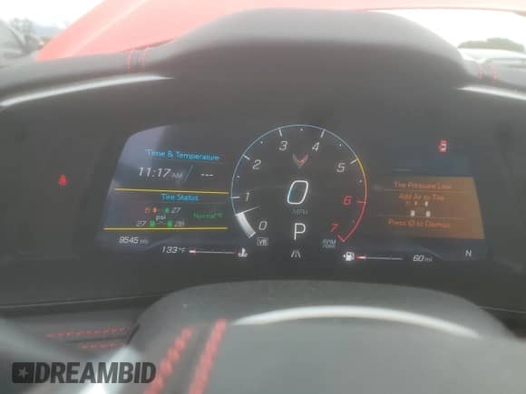 2025 Chevrolet Corvette 2LT with VIN 1G1YB2D41S5100662, listed as a Copart auction lot 81885025 with 9,545 mi miles and Salvage title. Bid and sale history available at DreamBid. Image 9.