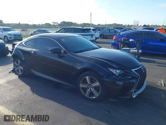 2015 Lexus RC 350 F Sport with VIN JTHSE5BC9F5001706, listed as a IAAI auction lot 43344575 with 67,019 mi miles and . Bid and sale history available at DreamBid. Image 1.