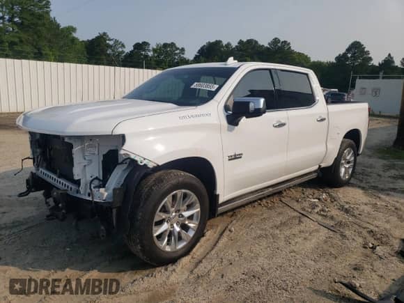 2022 Chevrolet Silverado 1500 LTZ with VIN 3GCPWEED8NG101442, listed as a Copart auction lot 58603855 with 33,570 mi miles and Salvage title. Bid and sale history available at DreamBid. Image 1.