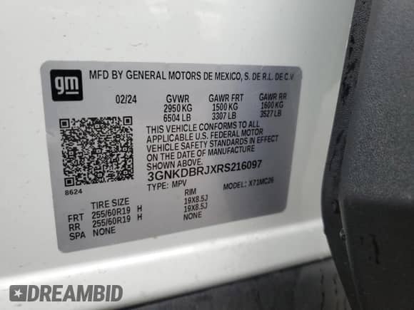 2024 Chevrolet Blazer EV eAWD LT z VIN 3GNKDBRJXRS216097, wystawiony jako Copart lot #51502465 z przebiegiem 6 068 mil mil oraz Szkoda całkowita • Salvage title. Historia ofert i sprzedaży dostępna na DreamBid. Obrazek 15.