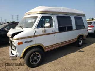 1992 Chevrolet Chevy Van with VIN 2GBEG25K3N4117707, listed as a Copart auction lot 67318524 with 181,994 mi miles and Salvage title. Bid and sale history available at DreamBid. Image 1.