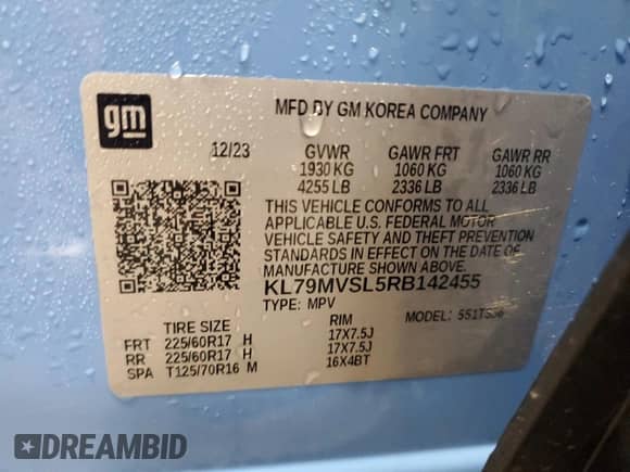 2024 Chevrolet TrailBlazer ACTIV z VIN KL79MVSL5RB142455, wystawiony jako Copart lot #62954595 z przebiegiem 12 521 mil mil oraz Nie do naprawy • Non repairable. Historia ofert i sprzedaży dostępna na DreamBid. Obrazek 13.