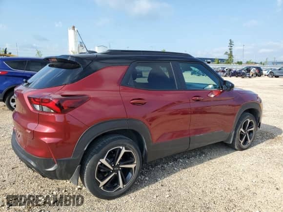 2022 Chevrolet TrailBlazer RS with VIN KL79MUSL7NB040532, listed as a Copart auction lot 63652425 with 36,978 mi miles and Salvage title. Bid and sale history available at DreamBid. Image 3.