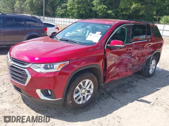 2021 Chevrolet Traverse LT Cloth z VIN 1GNERGKW0MJ156455, wystawiony jako IAAI lot #42593960 z przebiegiem 81 675 mil mil oraz . Historia ofert i sprzedaży dostępna na DreamBid. Obrazek 6.