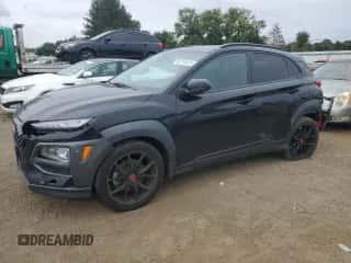 2021 Hyundai Kona Night Edition с VIN KM8K6CA59MU697407, выставлен на аукционе Copart как лот 80734915 с пробегом 58 523 миль миль и Списание • Salvage title. История ставок и продаж доступна на DreamBid. Изображение 1.