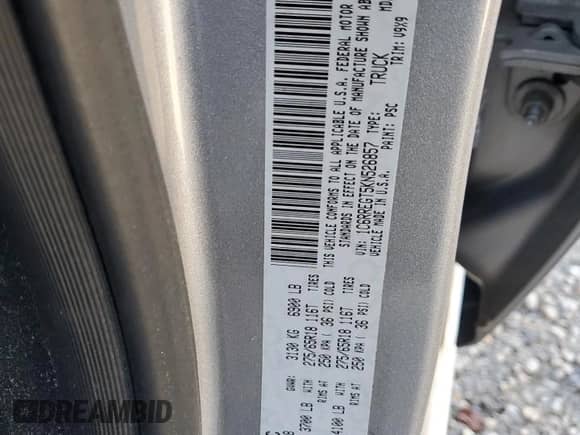2019 Ram 1500 Tradesman z VIN 1C6RREGT5KN526857, wystawiony jako Copart lot #81914084 z przebiegiem 51 029 mil mil oraz Nie do naprawy • Non repairable. Historia ofert i sprzedaży dostępna na DreamBid. Obrazek 14.