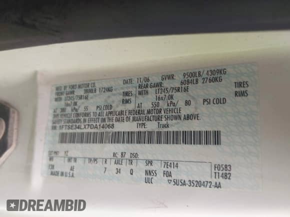 2007 Ford Econoline Cargo с VIN 1FTSE34LX7DA14068, выставлен на аукционе IAAI как лот 42780698 с пробегом 163 345 миль миль и . История ставок и продаж доступна на DreamBid. Изображение 9.