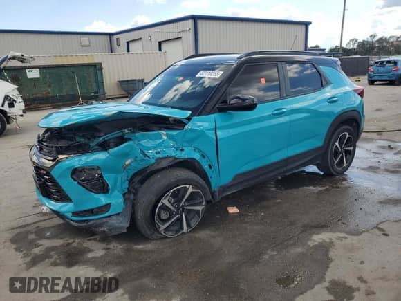 2022 Chevrolet TrailBlazer RS с VIN KL79MUSL0NB052778, выставлен на аукционе Copart как лот 82110255 с пробегом 41 130 миль миль и Списание • Salvage title. История ставок и продаж доступна на DreamBid. Изображение 1.