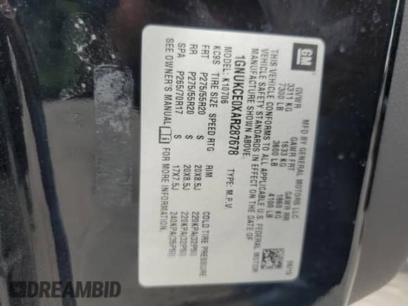 2010 Chevrolet Tahoe LTZ с VIN 1GNUKCE0XAR287678, выставлен на аукционе Copart как лот 80432845 с пробегом 207 563 миль миль и Списание • Salvage title. История ставок и продаж доступна на DreamBid. Изображение 14.