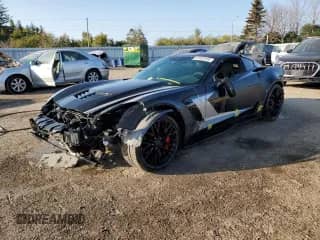 2017 Chevrolet Corvette Z06 3LZ with VIN 1G1YT2D60H5601047, listed as a Copart auction lot 81062345 with 43,244 mi miles and Salvage title. Bid and sale history available at DreamBid. Image 1.