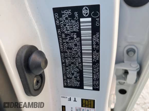 2021 Toyota Prius LE with VIN JTDL9MFU4M3023578, listed as a Copart auction lot 85115415 with Not provided miles and Salvage title. Bid and sale history available at DreamBid. Image 12.