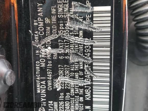 2015 Hyundai Tucson GLS with VIN KM8JT3AF1FU049382, listed as a Copart auction lot 90319205 with 138,305 mi miles and Salvage title. Bid and sale history available at DreamBid. Image 13.