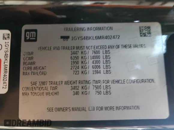 2021 Cadillac Escalade Premium Luxury with VIN 1GYS4BKL6MR402472, listed as a Copart auction lot 65067835 with 82,159 mi miles and Non repairable. Bid and sale history available at DreamBid. Image 14.