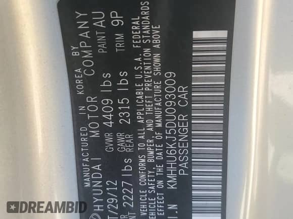 2013 Hyundai Genesis Coupe R-Spec с VIN KMHHU6KJ5DU093009, выставлен на аукционе Copart как лот 73159774 с пробегом 85 449 миль миль и Списание • Salvage title. История ставок и продаж доступна на DreamBid. Изображение 12.