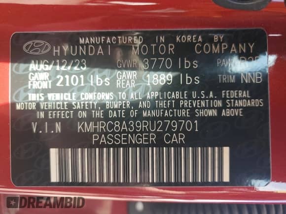 2024 Hyundai Venue SEL с VIN KMHRC8A39RU279701, выставлен на аукционе Copart как лот 70651895 с пробегом 24 551 миль миль и Списание • Salvage title. История ставок и продаж доступна на DreamBid. Изображение 13.