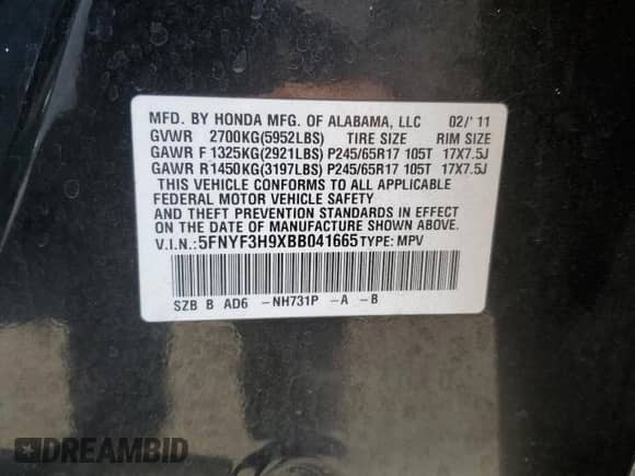 2011 Honda Pilot Touring with VIN 5FNYF3H9XBB041665, listed as a Copart auction lot 70728095 with 198,665 mi miles and Salvage title. Bid and sale history available at DreamBid. Image 13.