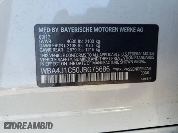 2018 BMW 4 Series 430i z VIN WBA4J1C50JBG75686, wystawiony jako Copart lot #80008105 z przebiegiem 84 504 mil mil oraz Czysty tytuł • Clean title. Historia ofert i sprzedaży dostępna na DreamBid. Obrazek 12.