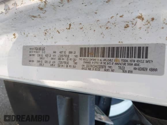 2019 Ram ProMaster Cargo с VIN 3C6TRVCG4KE525878, выставлен на аукционе IAAI как лот 42906752 с пробегом 123 988 миль миль и . История ставок и продаж доступна на DreamBid. Изображение 9.