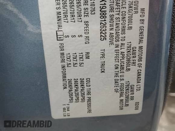 2008 GMC Sierra 1500 SLE2 z VIN 2GTEK19J881263225, wystawiony jako Copart lot #68857794 z przebiegiem 127 126 mil mil oraz Nie do naprawy • Non repairable. Historia ofert i sprzedaży dostępna na DreamBid. Obrazek 12.