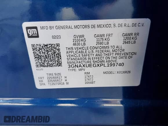 2023 Chevrolet Equinox LT z VIN 3GNAXUEGXPL199740, wystawiony jako Copart lot #81865745 z przebiegiem 33 111 mil mil oraz Szkoda całkowita • Salvage title. Historia ofert i sprzedaży dostępna na DreamBid. Obrazek 13.