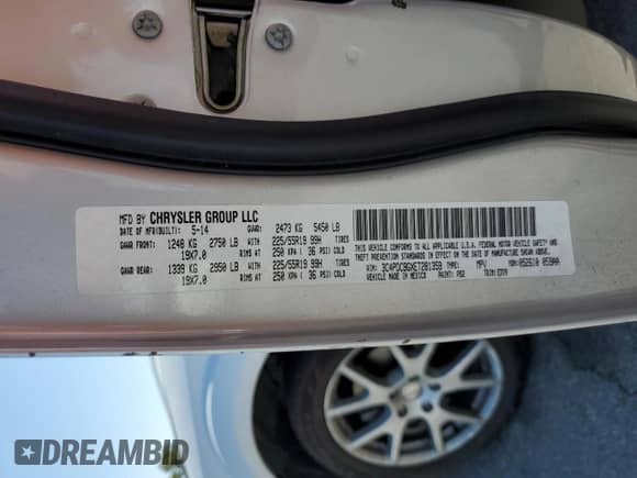 2014 Dodge Journey SXT with VIN 3C4PDCBGXET281359, listed as a Copart auction lot 67804935 with 214,916 mi miles and Clean title. Bid and sale history available at DreamBid. Image 13.
