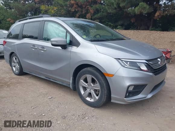 2019 Honda Odyssey EX-L with VIN 5FNRL6H75KB071377, listed as a IAAI auction lot 43459720 with 27,026 mi miles and . Bid and sale history available at DreamBid. Image 1.