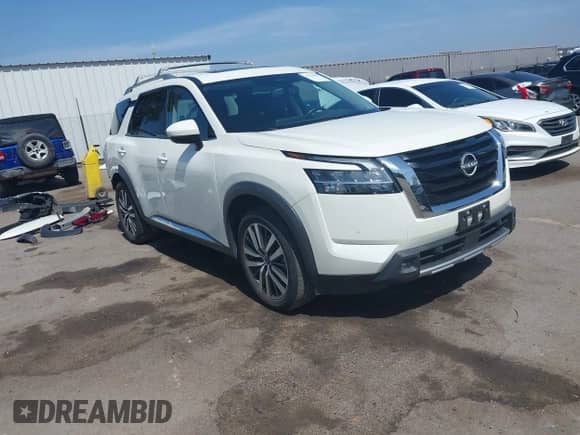 2022 Nissan Pathfinder Platinum с VIN 5N1DR3DH9NC248614, выставлен на аукционе IAAI как лот 42324645 с пробегом 35 148 миль миль и . История ставок и продаж доступна на DreamBid. Изображение 1.