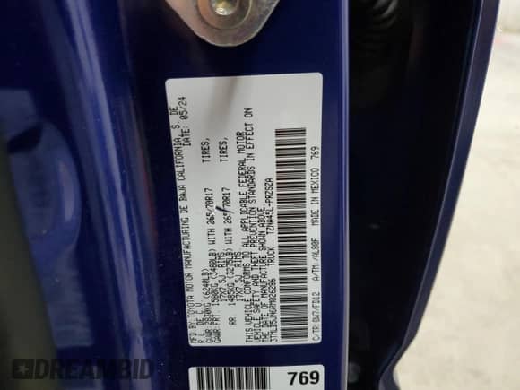 2024 Toyota Tacoma TRD Off Road with VIN 3TMLB5JN6RM026286, listed as a Copart auction lot 81666825 with 27,497 mi miles and Salvage title. Bid and sale history available at DreamBid. Image 12.