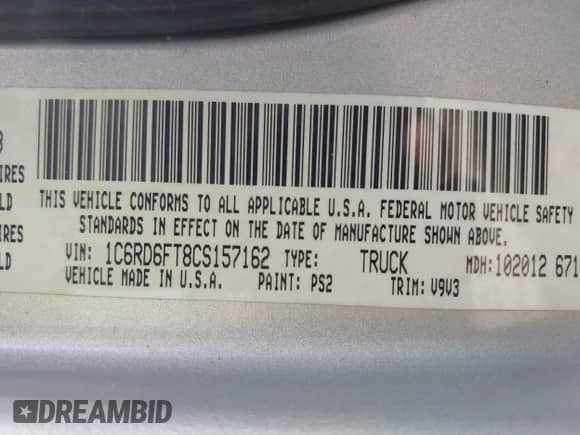 2012 Ram 1500 Express с VIN 1C6RD6FT8CS157162, выставлен на аукционе IAAI как лот 43098172 с пробегом 265 807 миль миль и . История ставок и продаж доступна на DreamBid. Изображение 9.