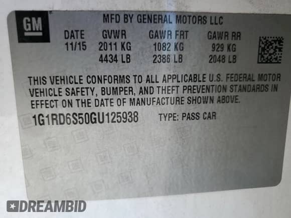 2016 Chevrolet Volt Premier с VIN 1G1RD6S50GU125938, выставлен на аукционе Copart как лот 67929712 с пробегом Не указан миль и . История ставок и продаж доступна на DreamBid. Изображение 15.