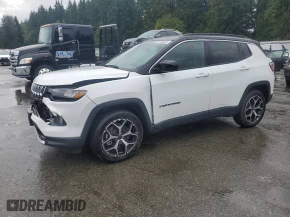2025 Jeep Compass Limited с VIN 3C4NJDCN8ST621137, выставлен на аукционе Copart как лот 84600095 с пробегом 898 миль миль и Чистый • Clean title. История ставок и продаж доступна на DreamBid. Изображение 1.