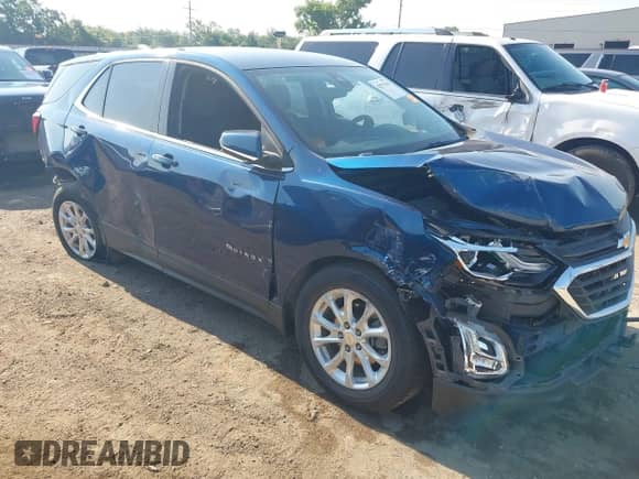 2019 Chevrolet Equinox LT z VIN 2GNAXJEV4K6265371, wystawiony jako IAAI lot #42971381 z przebiegiem 46 115 mil mil oraz . Historia ofert i sprzedaży dostępna na DreamBid. Obrazek 1.