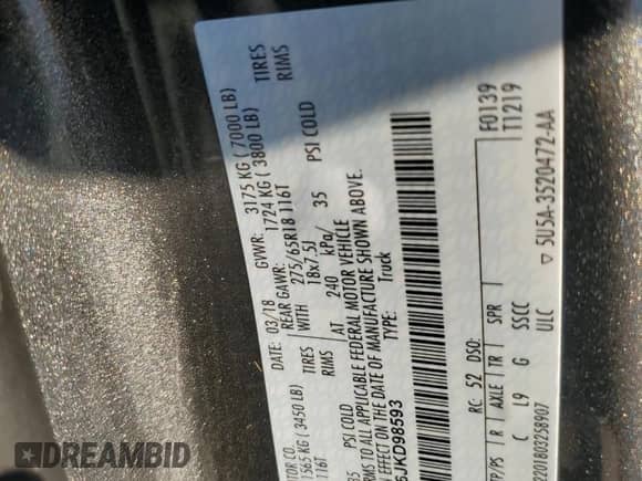 2018 Ford F-150 XLT z VIN 1FTEW1E56JKD98593, wystawiony jako Copart lot #81288875 z przebiegiem 87 548 mil mil oraz Szkoda całkowita • Salvage title. Historia ofert i sprzedaży dostępna na DreamBid. Obrazek 12.