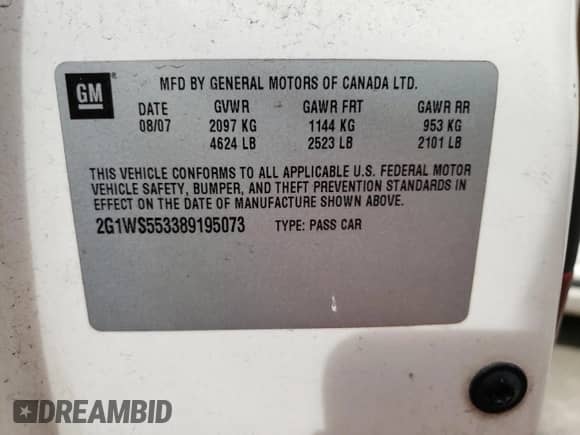 2008 Chevrolet Impala Police Police с VIN 2G1WS553389195073, выставлен на аукционе Copart как лот 56035744 с пробегом 174 499 миль миль и Списание • Salvage title. История ставок и продаж доступна на DreamBid. Изображение 13.