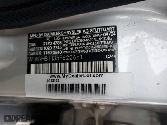 2005 Mercedes-Benz C 240 with VIN WDBRH81J35F622651, listed as a Copart auction lot 86142504 with 90,563 mi miles and Clean title. Bid and sale history available at DreamBid. Image 12.