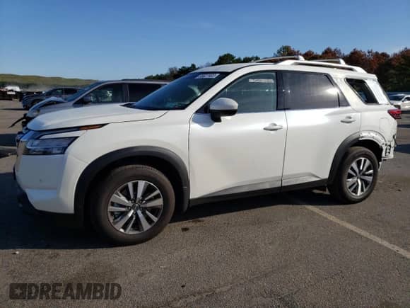 2023 Nissan Pathfinder SL with VIN 5N1DR3CC3PC252540, listed as a Copart auction lot 68627403 with 1,163 mi miles and Salvage title. Bid and sale history available at DreamBid. Image 1.