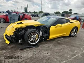 2014 Chevrolet Corvette Z51 3LT with VIN 1G1YM2D7XE5101804, listed as a Copart auction lot 80077985 with 55,821 mi miles and Salvage title. Bid and sale history available at DreamBid. Image 1.