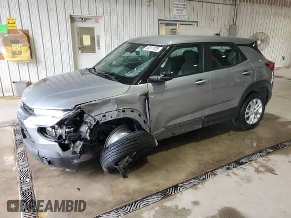 2023 Chevrolet TrailBlazer LS with VIN KL79MNSL5PB196187, listed as a Copart auction lot 63017205 with 28,404 mi miles and Salvage title. Bid and sale history available at DreamBid. Image 1.