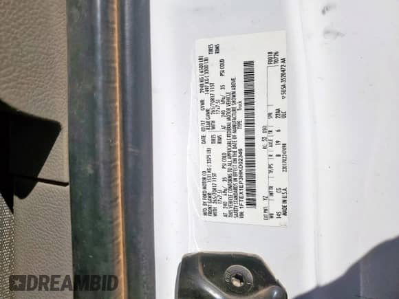 2017 Ford F-150 XL with VIN 1FTEX1EP3HKD02346, listed as a Copart auction lot 81555235 with 124,216 mi miles and Clean title. Bid and sale history available at DreamBid. Image 12.