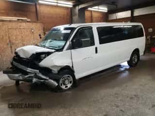 2014 Chevrolet Express Passenger LT с VIN 1GAZG1FG5E1166344, выставлен на аукционе Copart как лот 73410744 с пробегом Не указан миль и Списание • Salvage title. История ставок и продаж доступна на DreamBid. Изображение 1.