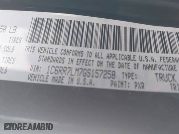 2016 Ram 1500 Lone Star с VIN 1C6RR7LM7GS157258, выставлен на аукционе IAAI как лот 43204602 с пробегом Не указан миль и . История ставок и продаж доступна на DreamBid. Изображение 9.