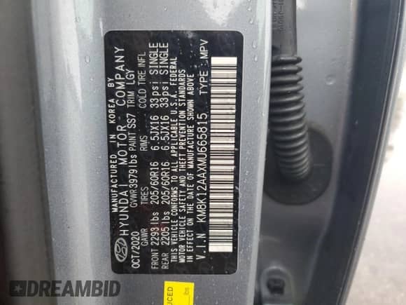 2021 Hyundai Kona SE с VIN KM8K12AAXMU665815, выставлен на аукционе Copart как лот 69774995 с пробегом 31 266 миль миль и На запчасти • Non repairable. История ставок и продаж доступна на DreamBid. Изображение 13.