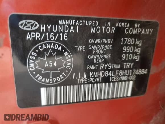 2017 Hyundai Elantra Limited z VIN KMHD84LF8HU174884, wystawiony jako Copart lot #90869445 z przebiegiem 168 878 mil mil oraz Czysty tytuł • Clean title. Historia ofert i sprzedaży dostępna na DreamBid. Obrazek 12.