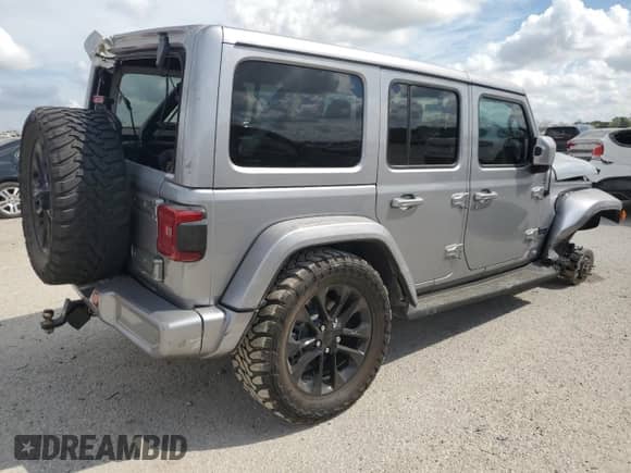 2021 Jeep Wrangler Unlimited Sahara High Altitude with VIN 1C4HJXEG2MW620527, listed as a Copart auction lot 72848894 with 65,598 mi miles and Salvage title. Bid and sale history available at DreamBid. Image 3.
