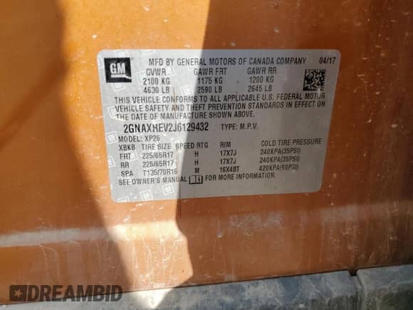 2018 Chevrolet Equinox LS с VIN 2GNAXREV2J6129432, выставлен на аукционе Copart как лот 80057435 с пробегом 185 309 миль миль и Списание • Salvage title. История ставок и продаж доступна на DreamBid. Изображение 13.