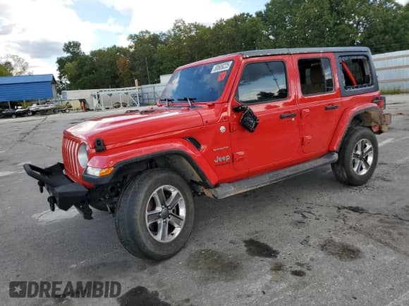 2021 Jeep Wrangler Unlimited Sahara с VIN 1C4HJXEN5MW544560, выставлен на аукционе Copart как лот 80609225 с пробегом 80 609 миль миль и Списание • Salvage title. История ставок и продаж доступна на DreamBid. Изображение 1.