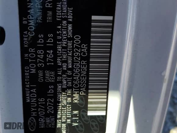 2016 Hyundai Veloster с VIN KMHTC6AD6GU292700, выставлен на аукционе Copart как лот 81535764 с пробегом 79 993 миль миль и Списание • Salvage title. История ставок и продаж доступна на DreamBid. Изображение 12.
