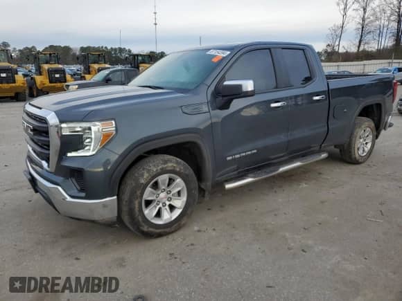 2021 GMC Sierra 1500 with VIN 1GTR8AEHXMZ171957, listed as a Copart auction lot 87154394 with 90,898 mi miles and Salvage title. Bid and sale history available at DreamBid. Image 1.