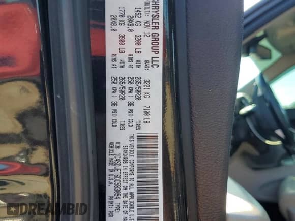 2013 Dodge Durango Citadel with VIN 1C4SDJET6DC583054, listed as a Copart auction lot 65777295 with 145,298 mi miles and Salvage title. Bid and sale history available at DreamBid. Image 14.