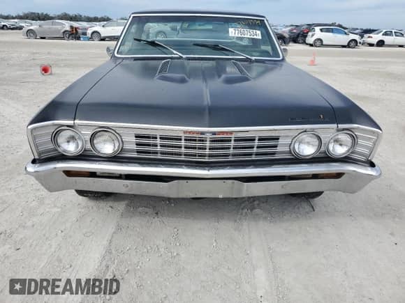 1967 Chevrolet El Camino with VIN 136807Z141189, listed as a Copart auction lot 77607534 with 15,854 mi miles and Salvage title. Bid and sale history available at DreamBid. Image 5.